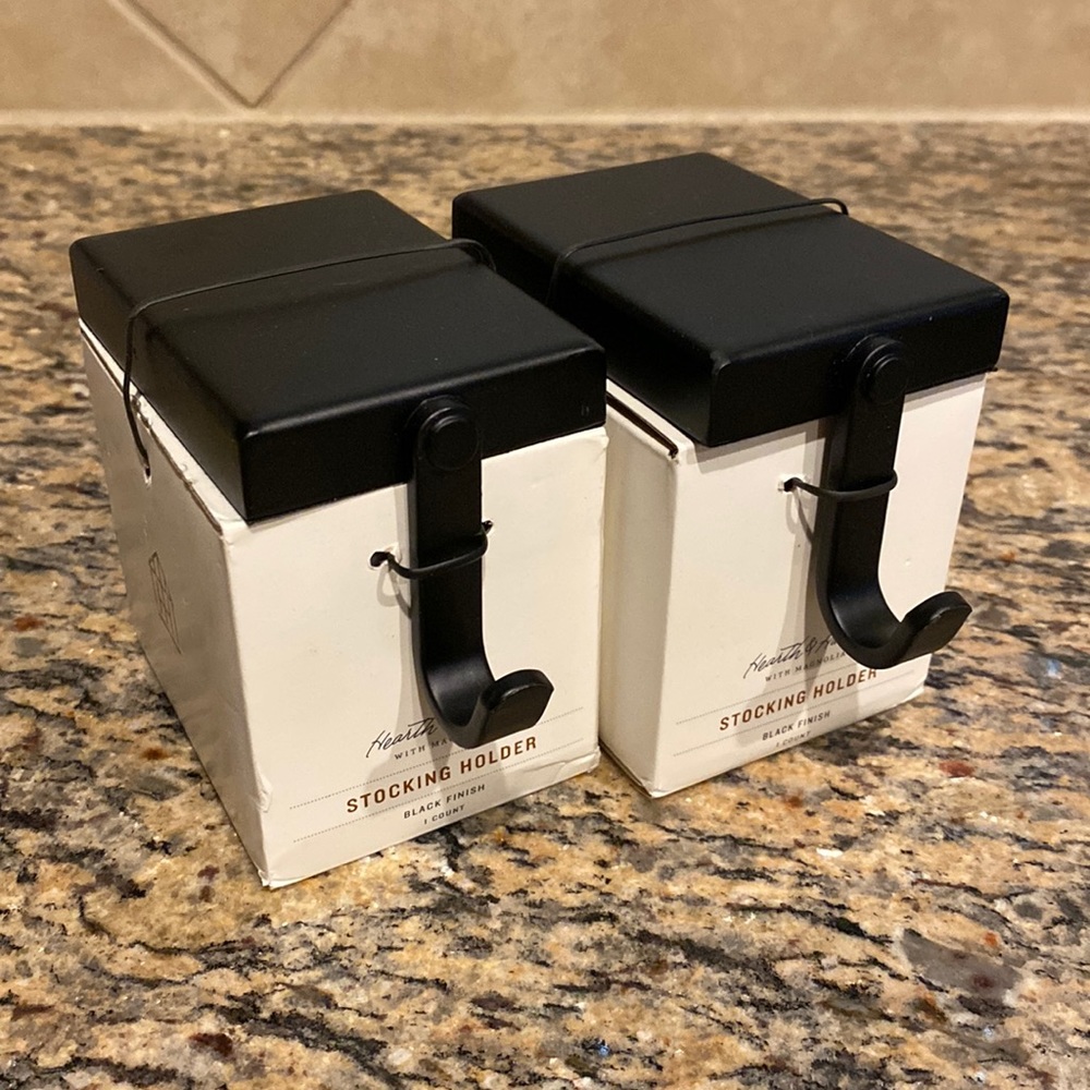 Hearth & Hand Black Stocking Holder Set